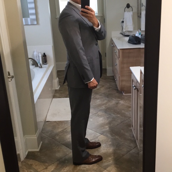 Marc Ecko 2 button Slim Fit Solid Gray Suit. - Picture 2 of 5